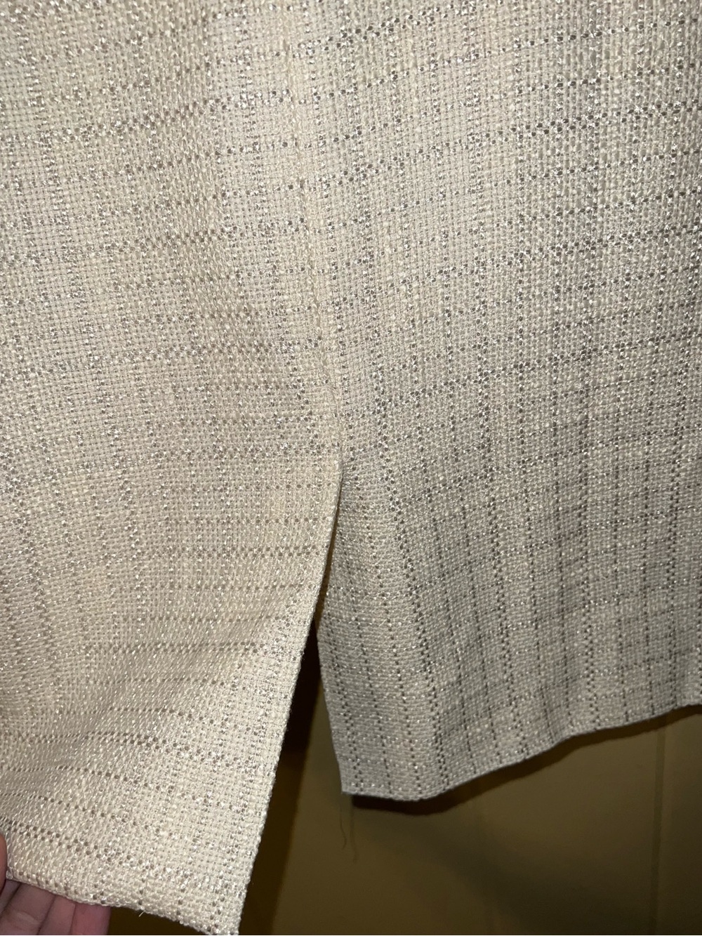 Endless Blu Cream Boucle Tweed Blazer Modern Preppy Chic Jacket Size L NWT - Picture 6 of 9